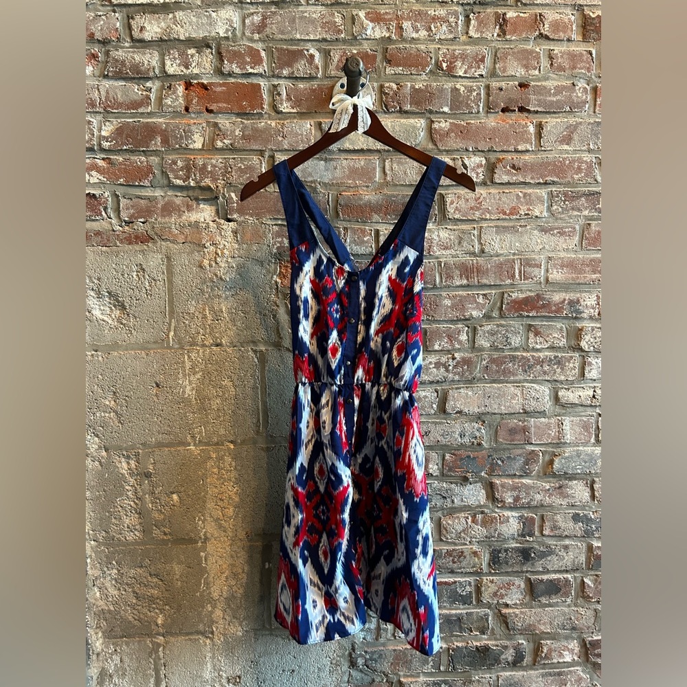 Charming Charlie Red White & Blue Cross Back Summer Dress